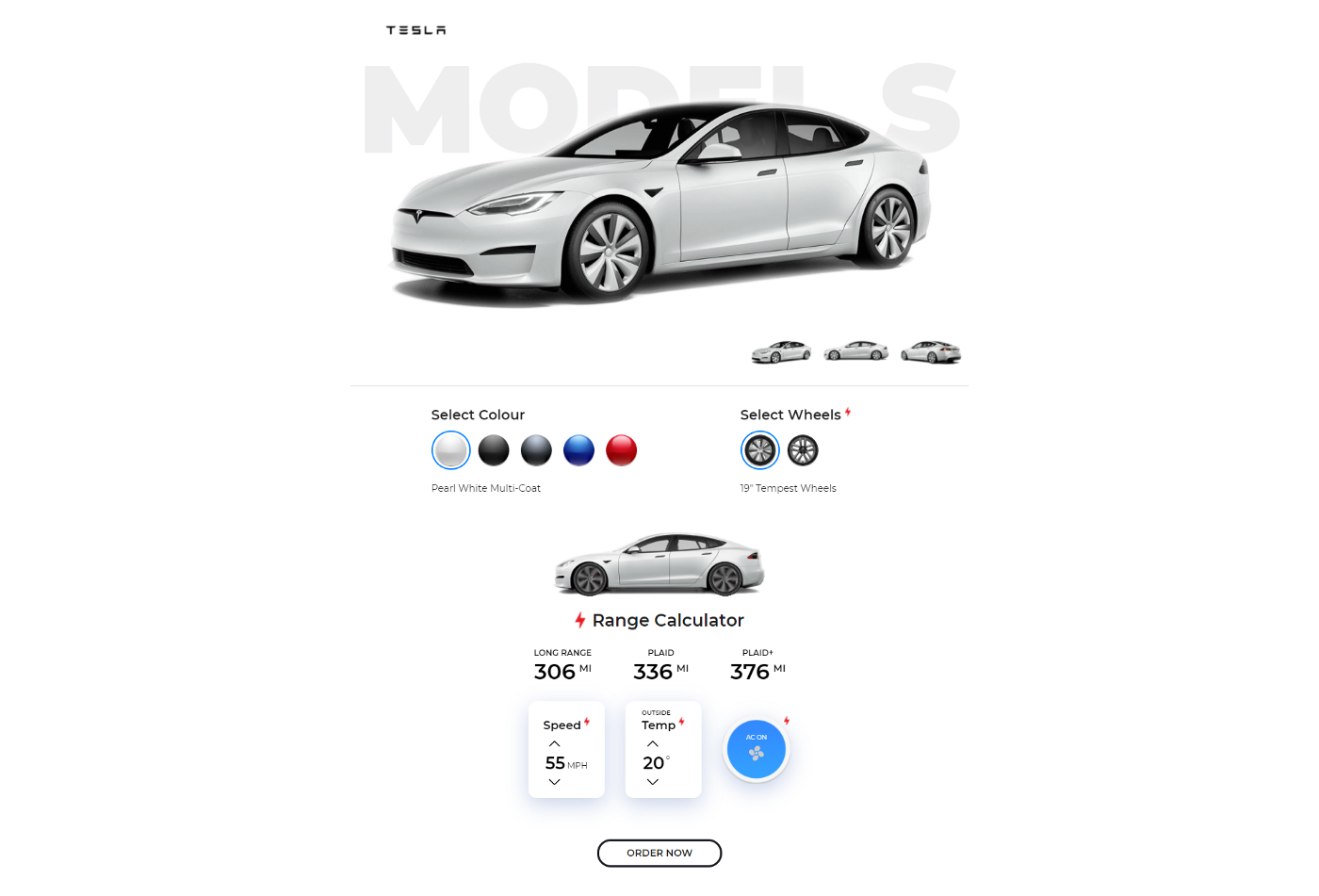 My version of the old Tesla Range Calculator in all of it's glory
